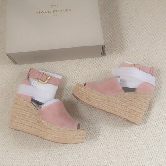 MARC FISHER Adalyn pink espadrilles sandals suede - Picture 4 of 9